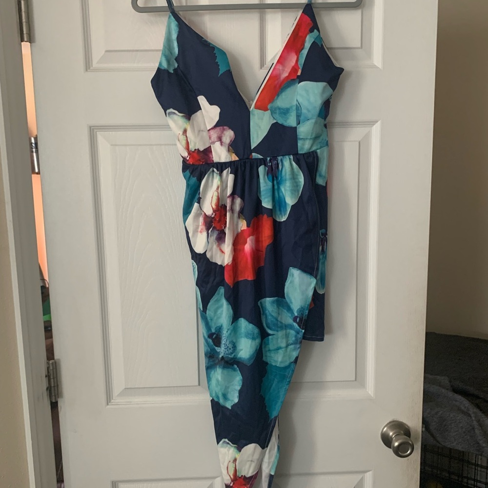 Eleanor Blue Floral Asymetrical Dress Size M